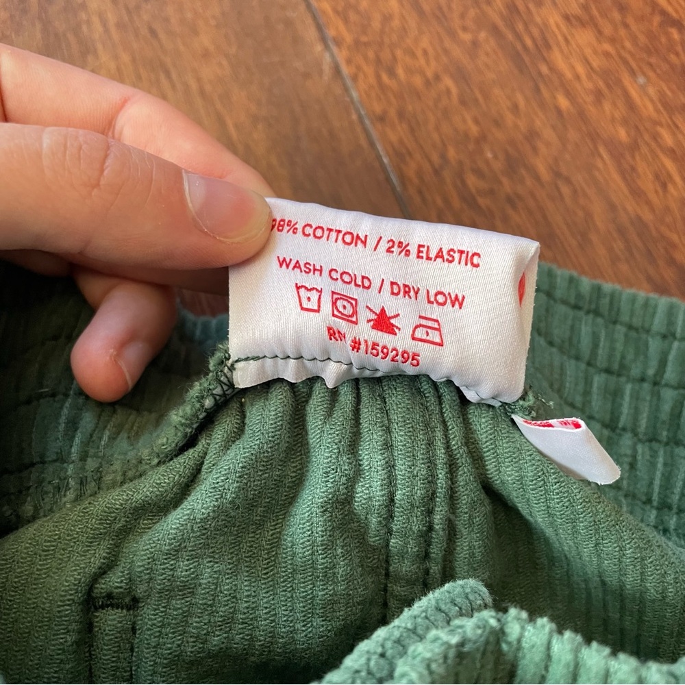 Hammies Green Corduroy Shorts Women’s High Waisted Elastic Waist Pockets 24 - Picture 10 of 12